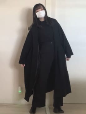 「LOWRYS FARM（ローリーズファーム）のアイテム（ニット/セーター、ブラック系）」を使った、honokaさん（レディース・161cm）の冬コーディネート