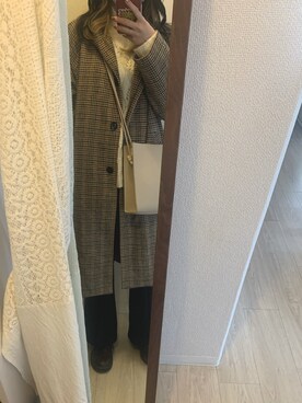 「しまむら（シマムラ）のアイテム（トップス、ホワイト系）」を使った、honokaさん（レディース・161cm）の冬コーディネート