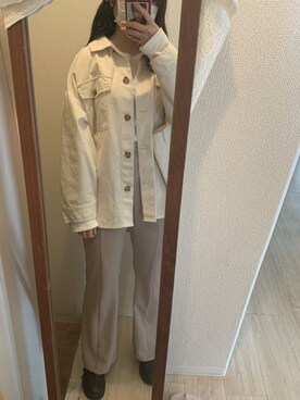 「GRL（グレイル）のアイテム（ジャケット/アウター、ホワイト系）」を使った、honokaさん（レディース・161cm）の春コーディネート