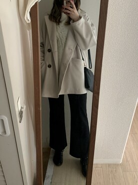 「Te chichi（テチチ）のアイテム（ニット/セーター、ホワイト系）」を使った、honokaさん（レディース・161cm）の冬コーディネート