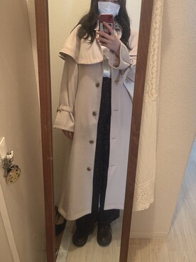 「one after another NICE CLAUP（ワンアフターアナザーナイスクラップ）のアイテム（トレンチコート）」を使った、honokaさん（レディース・161cm）の春コーディネート
