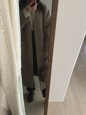 「しまむら（シマムラ）のアイテム（ニット/セーター、ベージュ系）」を使った、honokaさん（レディース・161cm）の冬コーディネート