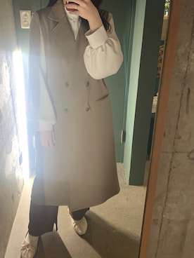 「しまむら（シマムラ）のアイテム（シャツ/ブラウス、ホワイト系）」を使った、honokaさん（レディース・161cm）の春コーディネート