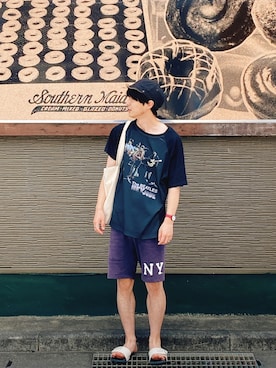 「niko and...（ニコアンド）のアイテム（アクセサリー）」を使った、くわ🍦さん（メンズ・174cm）の夏コーディネート