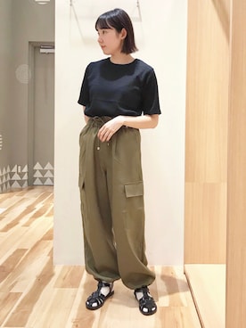 「Samansa Mos2 blue（サマンサモスモスブルー）のアイテム（サンダル）」を使った、つしま☺︎さん（レディース・153cm）の夏コーディネート