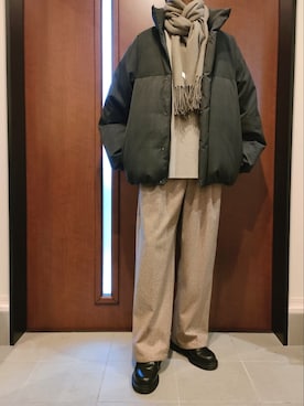 「LIDNM（リドム）のアイテム（ダウンジャケット/コート）」を使った、Kenさん（メンズ・173cm）の冬コーディネート