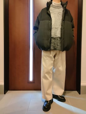 「LIDNM（リドム）のアイテム（ダウンジャケット/コート）」を使った、Kenさん（メンズ・173cm）の冬コーディネート
