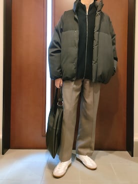 「LIDNM（リドム）のアイテム（ダウンジャケット/コート）」を使った、Kenさん（メンズ・173cm）の冬コーディネート