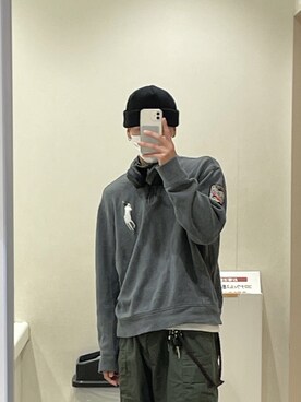 「SPINNS（スピンズ）のアイテム（ニットキャップ/ビーニー）」を使った、ゆーきさん（メンズ・170cm）の秋コーディネート