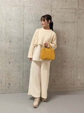 「PUAL CE CIN（ピュアルセシン）のアイテム（アンサンブル）」を使った、risapi🐰（骨格ウェーブ）さん（レディース・157cm）の秋コーディネート
