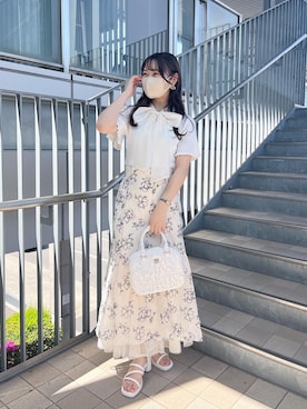 「アイテム（ボストンバッグ、ピンク系）」を使った、risapi🐰（骨格ウェーブ）さん（レディース・157cm）の春コーディネート