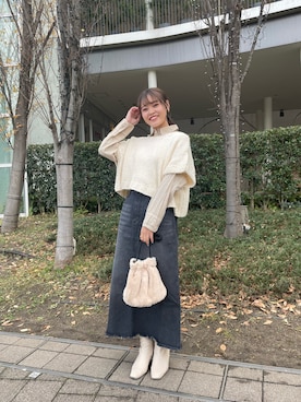 risapi🐰（骨格ウェーブ）さん（レディース・157cm）の冬コーディネート