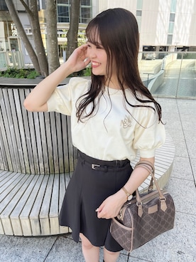 「one after another NICE CLAUP（ワンアフターアナザーナイスクラップ）のアイテム（ニット/セーター）」を使った、risapi🐰（骨格ウェーブ）さん（レディース・157cm）の夏コーディネート