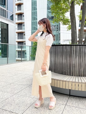 「スリットスカート」｜risapi🐰（骨格ウェーブ）さん（レディース・157cm）の夏コーディネート