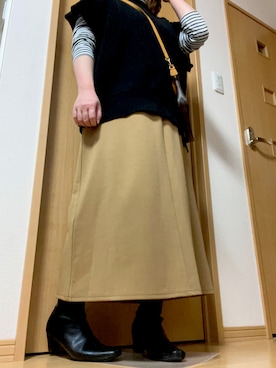 「チョコ色に染まれ」｜「アイテム（インナーウェア/肌着）」を使った、はちゅさん（レディース・155cm）の冬コーディネート