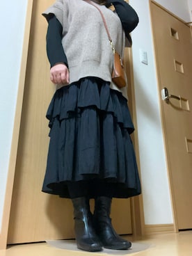 「CLEA（クレア）のアイテム（スカート）」を使った、はちゅさん（レディース・155cm）の冬コーディネート