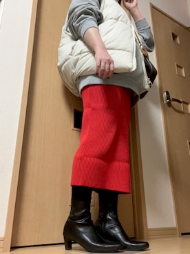 「r.（アールドット）のアイテム（ジャケット/アウター）」を使った、はちゅさん（レディース・155cm）の冬コーディネート