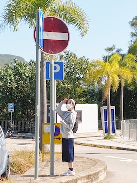 「Dickies（ディッキーズ）のアイテム（バックパック/リュック）」を使った、Natziiさん（レディース・163cm）の冬コーディネート