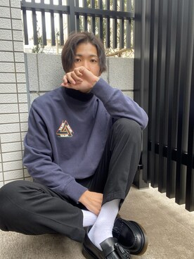 「Palace Skateboards（パレススケートボード）のアイテム」を使った、AKIRAさん（メンズ・177cm）の冬コーディネート