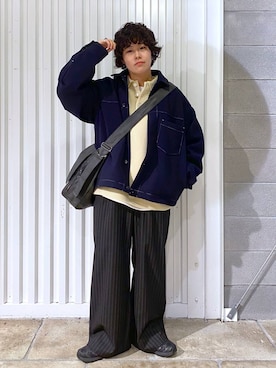 「RAGEBLUE（レイジブルー）のアイテム（バッグ）」を使った、もりさん（メンズ・159cm）の秋コーディネート