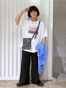 「アイテム（バッグ）」を使った、もりさん（メンズ・159cm）の夏コーディネート