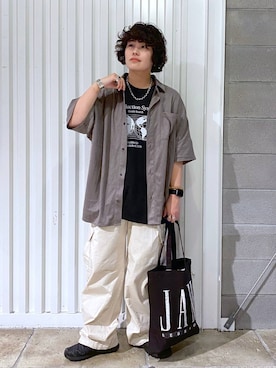 「アイテム（トートバッグ）」を使った、もりさん（メンズ・159cm・20代）の夏コーディネート