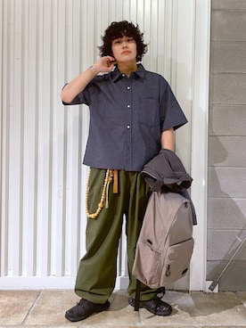 「アイテム（カーゴパンツ）」を使った、もりさん（レディース・159cm・20代）の秋コーディネート