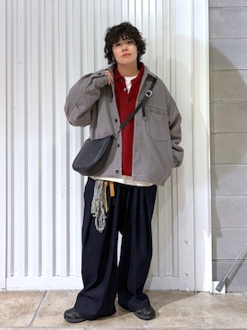 「アイテム（ポロシャツ）」を使った、もりさん（メンズ・159cm・20代）の冬コーディネート