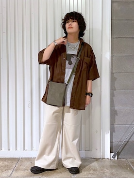 「アイテム（スラックス）」を使った、もりさん（メンズ・159cm）の夏コーディネート