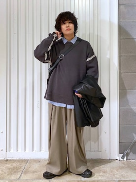 「RAGEBLUE（レイジブルー）のアイテム（バッグ）」を使った、もりさん（メンズ・159cm）の冬コーディネート