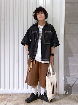 「アイテム（トートバッグ）」を使った、もりさん（メンズ・159cm）の夏コーディネート