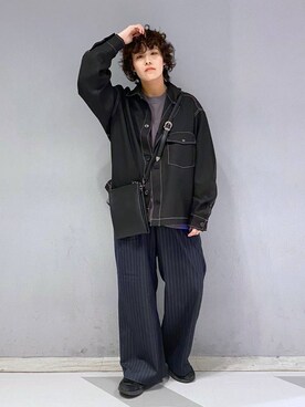 「RAGEBLUE（レイジブルー）のステッチショートブルゾン（ブルゾン）」を使った、もりさん（メンズ・159cm）の秋コーディネート