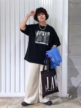 「アイテム（スラックス）」を使った、もりさん（メンズ・159cm）の夏コーディネート
