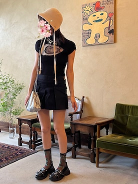 「アイテム（チョーカー）」を使った、mojimaiさん（レディース・164cm）の夏コーディネート