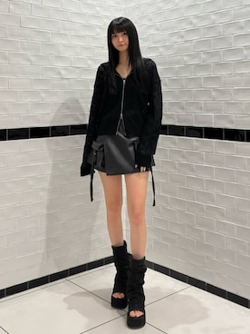 「EMODA（エモダ）のアイテム」を使った、岩橋蒼依さん（レディース・162cm）の春コーディネート