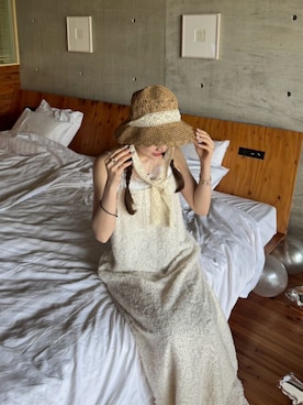 「アイテム（帽子）」を使った、soraさん（レディース・163cm）の秋コーディネート
