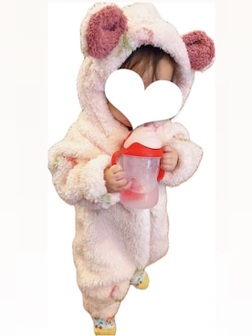 「アイテム（つなぎ/オールインワン）」を使った、りっちゃんさん（キッズ・70cm）の秋コーディネート