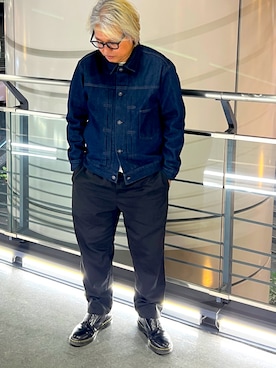 「GAP（ギャップ）のアイテム（パンツ）」を使った、くぅろさん（メンズ・165cm）の冬コーディネート