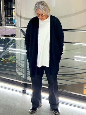「NUMBER (N)INE（ナンバーナイン）のアイテム（ニット/セーター、ブラック系）」を使った、くぅろさん（メンズ・165cm）の春コーディネート