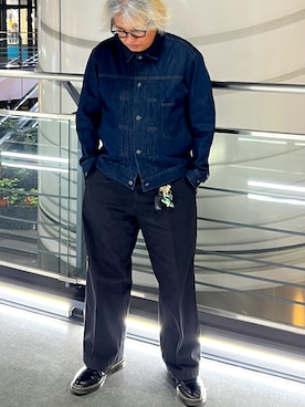 「GU（ジーユー）のアイテム（パンツ）」を使った、くぅろさん（メンズ・165cm）の春コーディネート