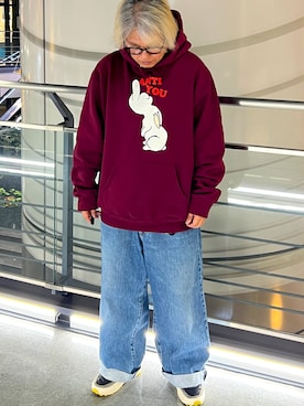 「supreme×UNDERCOVERのアイテム（パーカー、その他）」を使った、くぅろさん（メンズ・165cm）の春コーディネート