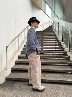 「OVERRIDE（オーバーライド）のアイテム（ハット）」を使った、overriderintaroさん（メンズ・161cm）の秋コーディネート