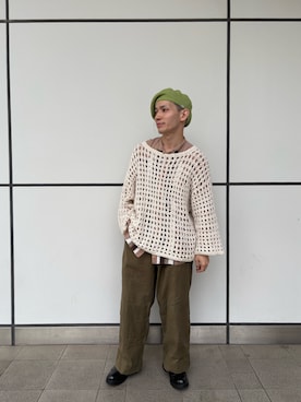 「OVERRIDE（オーバーライド）のアイテム（ハンチング/ベレー帽）」を使った、Rintaroさん（メンズ・161cm）の秋コーディネート