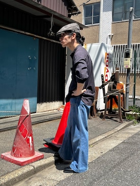 「アイテム（ハンチング/ベレー帽）」を使った、overriderintaroさん（メンズ・161cm）の秋コーディネート