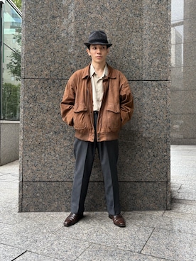 「アイテム（ハット）」を使った、overriderintaroさん（メンズ・161cm）の秋コーディネート