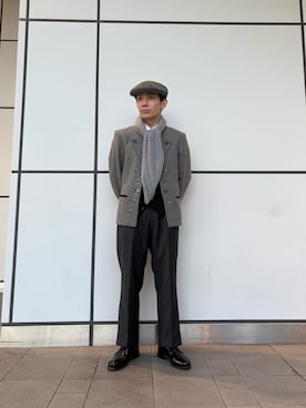 「KANGOL（カンゴール）のアイテム（帽子）」を使った、overriderintaroさん（メンズ・161cm）の冬コーディネート