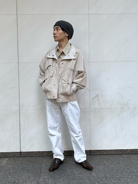 「アイテム（ニットキャップ/ビーニー）」を使った、overriderintaroさん（メンズ・161cm）の秋コーディネート