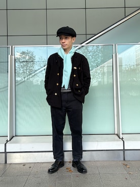 「アイテム（キャスケット）」を使った、overriderintaroさん（メンズ・161cm）の冬コーディネート