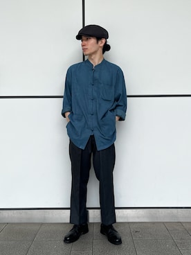 「チャイナシャツ」｜「アイテム（帽子）」を使った、overriderintaroさん（メンズ・161cm）の夏コーディネート