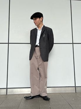 「アイテム（ハンチング/ベレー帽）」を使った、overriderintaroさん（メンズ・161cm）の秋コーディネート